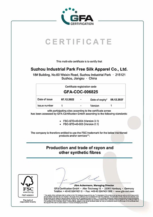 SUZHOU FREESILK FSC Cerificate 20221207-1 SUZHOU FREESILK FSC Cerificate 20221207-1