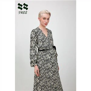 v nakke halsen i full lengde wrap kjole med slips belte