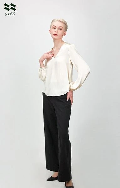 Women's Silk Linen Straight Pant Supplier